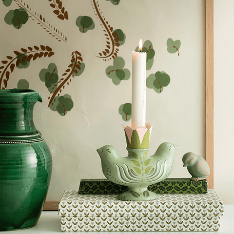 Candle Holder 'Twin Birds Fern' by Bungalow of Denmark - Curated Living