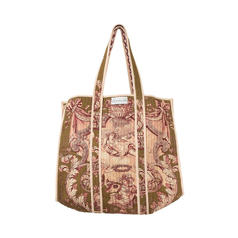 Canvas 'Angels Olive' Quilted Tote Bag by One Hundred Star - Curated Living