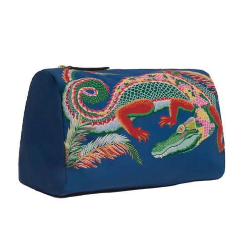 Case Medium 'Croco - Multi Navy' with Leather Zip Pull by Inoui Editions - Curated Living