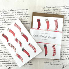 Christmas Cards 'Christmas Stockings' Ten Pack by Laura Stoddart - Curated Living