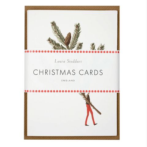 Christmas Cards 'Spruce and Eucalyptus' Ten Pack by Laura Stoddart - Curated Living