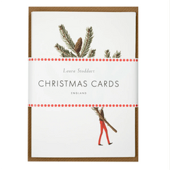 Christmas Cards 'Spruce and Eucalyptus' Ten Pack by Laura Stoddart - Curated Living