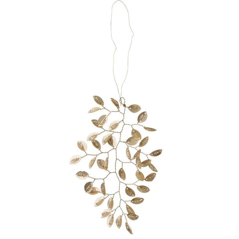 Christmas Tree 'Clio Twig Champagne' Beaded Ornament by Bungalow of Denmark - Curated Living