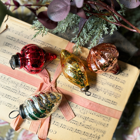 Christmas Tree 'Gala Calypso' Hanging Decorations Set of Four by Bungalow of Denmark - Curated Living