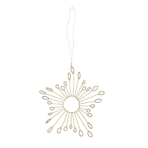 Christmas Tree 'Mio Star Champagne' Beaded Ornament by Bungalow of Denmark - Curated Living