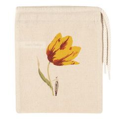Cotton Drawstring 'In Bloom - Tulip' Mini Bag by Laura Stoddart - Curated Living