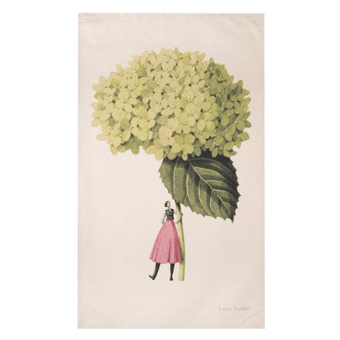Cotton Tea Towel 'In Bloom - Hydrangea Annabelle' by Laura Stoddart - Curated Living