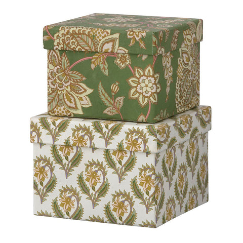 Cubic Duo Box 'Bindiya Moss' Set of Two Stacking Boxes by Bungalow of Denmark - Curated Living