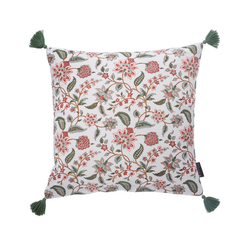 Cushion 'Divya Fern' Hand Block Printed Cotton by Bungalow of Denmark - Curated Living