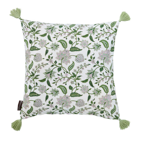 Cushion 'Divya Parrot' Hand Block Printed Cotton by Bungalow of Denmark - Curated Living