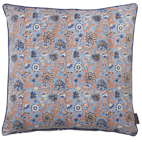 Cushion 'Komati Riviera' Hand Block Printed Cotton by Bungalow of Denmark - Curated Living