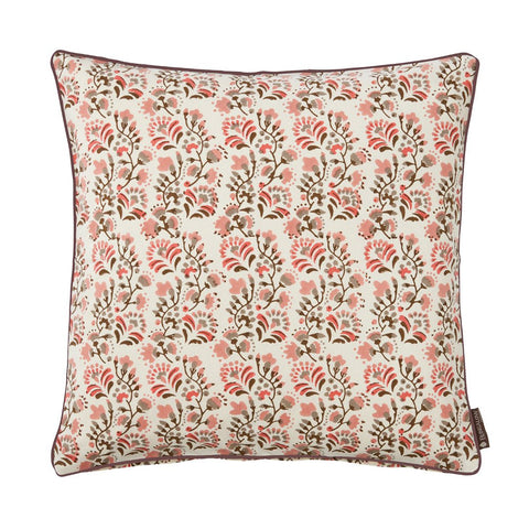 Cushion 'Marigold Rose' Hand Block Printed Cotton by Bungalow of Denmark - Curated Living