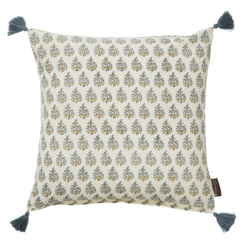 Cushion 'Samira Tourmaline' Hand Block Printed Cotton by Bungalow of Denmark - Curated Living