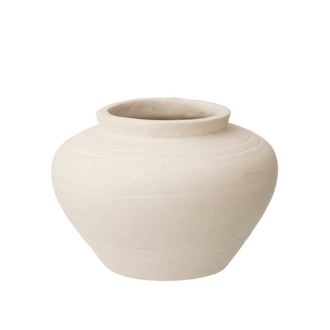 Decorative Vase 'Aura' Off White 16cm by Bungalow of Denmark - Curated Living