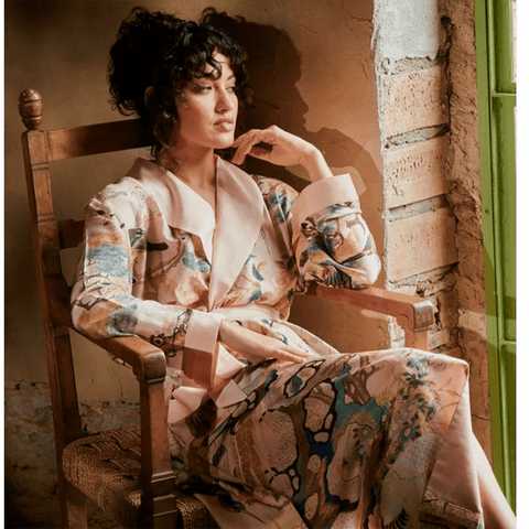 Dressing 'Hummingbird Nude' Gown by One Hundred Stars - Curated Living