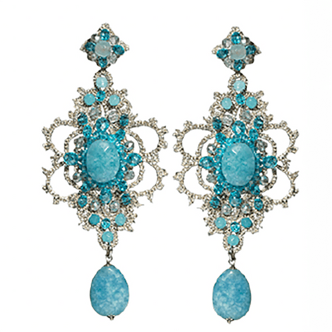 Earrings 'Angelite Drop' by Fiori d'Arancio of Italy - Curated Living