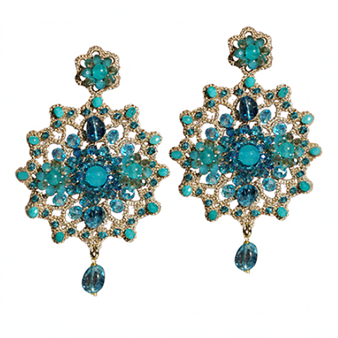 Earrings 'Arianna Teal' by Fiori d'Arancio of Italy - Curated Living