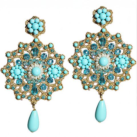 Earrings 'Arianna Turquoise' by Fiori d'Arancio of Italy - Curated Living