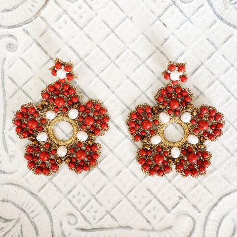Earrings 'Flora Corallo' by Fiori d'Arancio of Italy - Curated Living