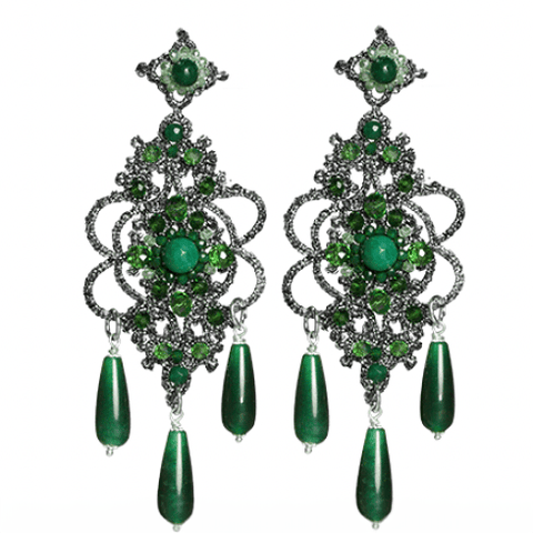 Earrings 'Green Laminate Drop' by Fiori d'Arancio of Italy - Curated Living