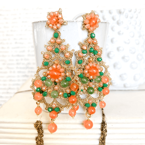 Earrings 'Orange and Green Drop' by Fiori d'Arancio of Italy - Curated Living
