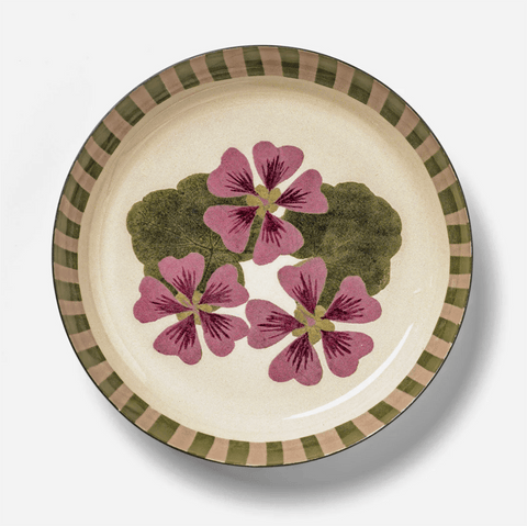 Enamel Tray 'Geranium' Round by Roomytown UK - Curated Living
