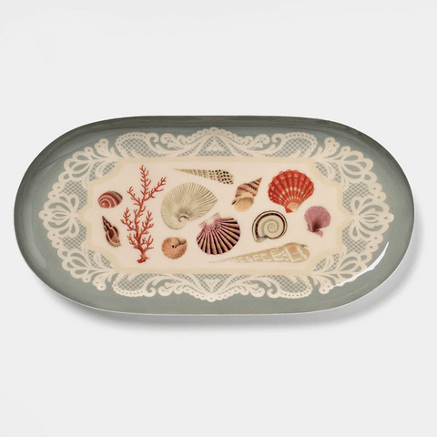 Enamel Tray 'Specimens of the Sea' Oval by Roomytown UK - Curated Living