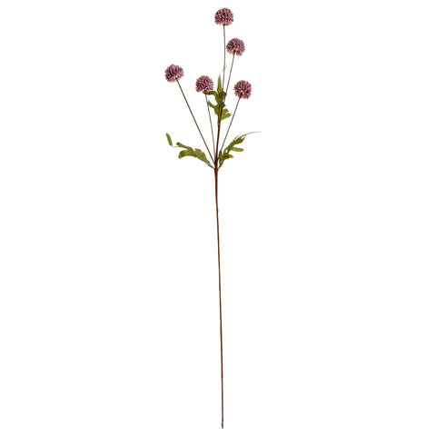 Faux 'Allum Pompom - Lilac Rose' Flower Stem by Bungalow of Denmark - Curated Living
