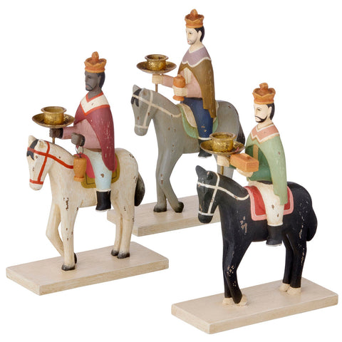 Figurines 'Wise Men Maroon' Set of Three by Bungalow of Denmark - Curated Living