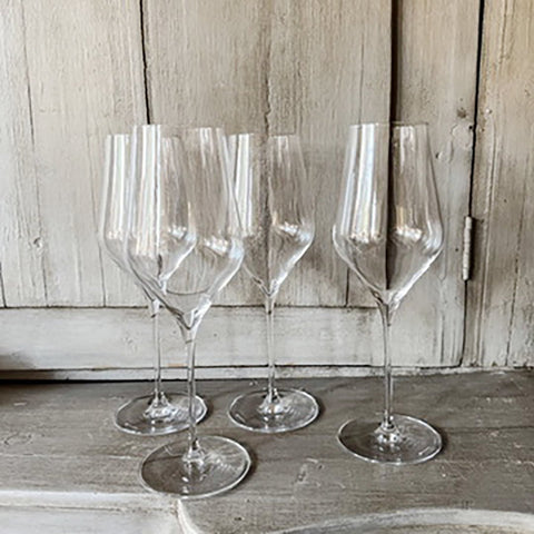 Finesse 'Clear' Glass 'White Wine Glasses' set of four by SP Collection of Belgium - Curated Living