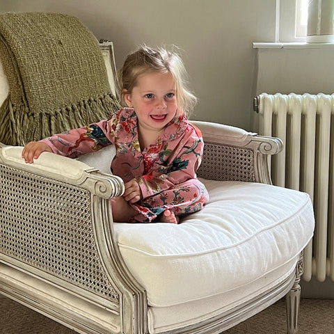 Girls Pyjamas 'Dusky Flower' Long Sleeves with Trousers by Power Craft - Curated Living
