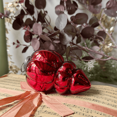 Glass 'Gala Ruby' Christmas Tree Decoration by Bungalow of Denmark - Curated Living