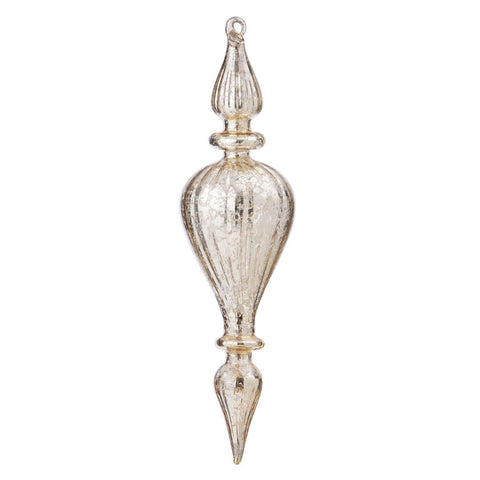 Glass Icicle 'Cone Champagne' Hanging Christmas Decoration by Bungalow of Denmark - Curated Living