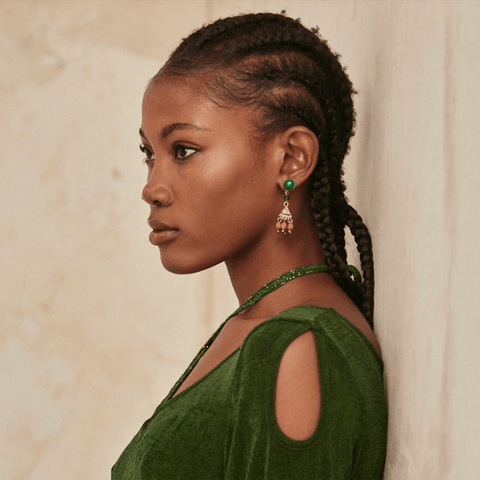 Green 'Teiki' Earrings by NKN Nekane - Curated Living