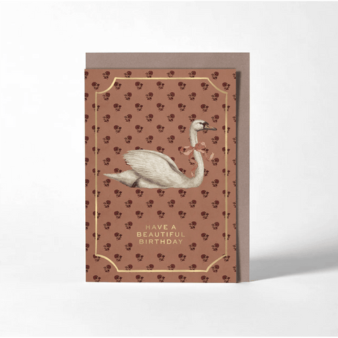 Greeting Card 'Birthday Swan' by Roomytown UK - Curated Living