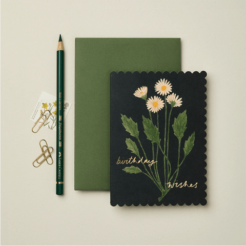 Greeting Card 'Botanical Daisy - Birthday Wishes' by Wanderlust - Curated Living
