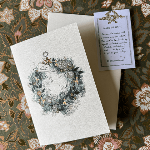Greeting Card 'Candlelit Garland 2025' by Artist Elena Deshmukh - Curated Living