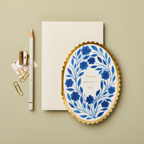 Greeting Card 'Delft Flora Happy Mother's Day' by Wanderlust - Curated Living