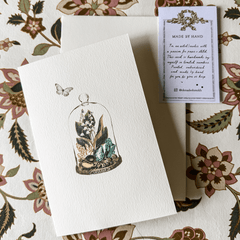 Greeting Card 'Glass Dome with Butterfly' by Artist Elena Deshmukh - Curated Living