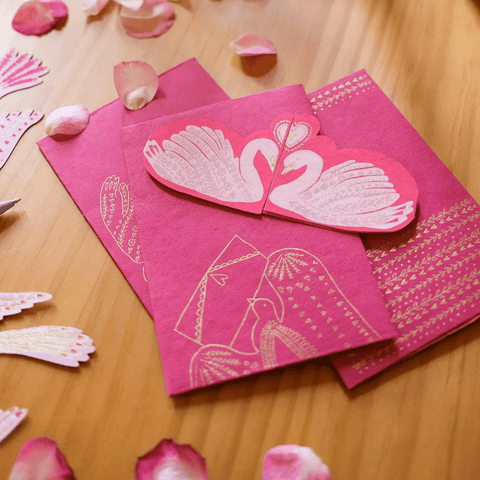 Greeting Card 'Kissing Swans' by East End Press - Curated Living