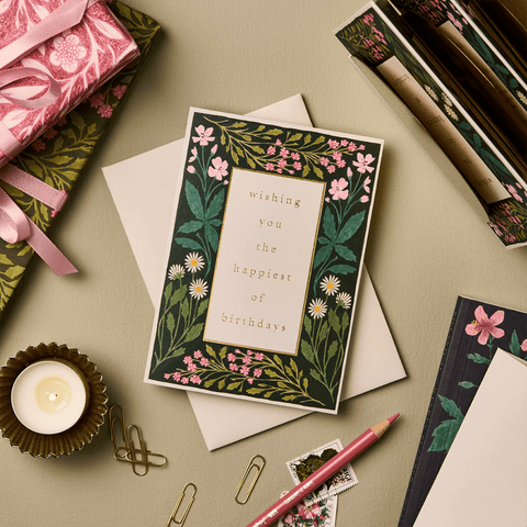 Greeting Card 'Meadow Border - Happiest of Birthdays' by Wanderlust - Curated Living