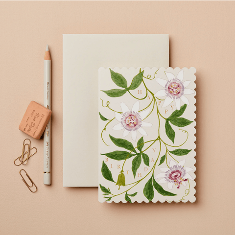 Greeting Card 'Passion Flower - Happy Birthday' by Wanderlust - Curated Living