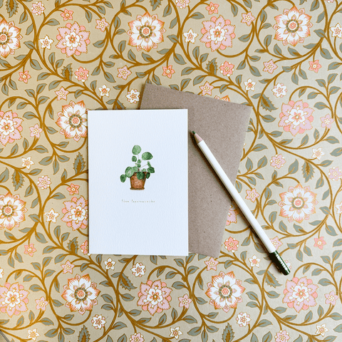 Greeting Card 'Pilea Peperomiodes' by Imogen Partridge - Curated Living