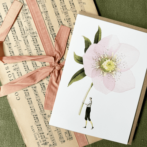 Greeting Card 'Pink Hellebore' by Laura Stoddart - Curated Living