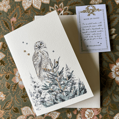 Greeting Card 'Snowy Owl' by Artist Elena Deshmukh - Curated Living