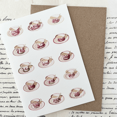 Greeting Card 'Tea Time Tea Cups' by Laura Stoddart - Curated Living