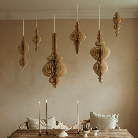 Honeycomb Ornament Spire Shell Paper Hanging Decoration 40cm - Curated Living