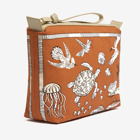 Case 'City Tasca - Orange' with Leather Trim and Zip Pull by Inoui Editions
