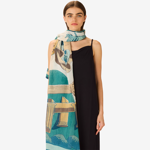 Scarf 'Shawl 100 Jardin - Turquoise' by Inoui Editions