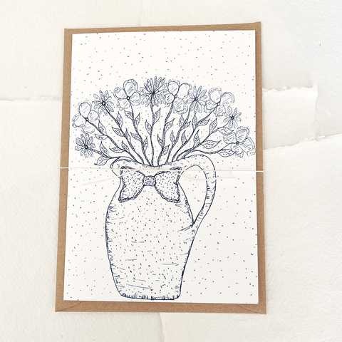 Jug & Flowers Greetings Card by Jessie Chorley - Curated Living